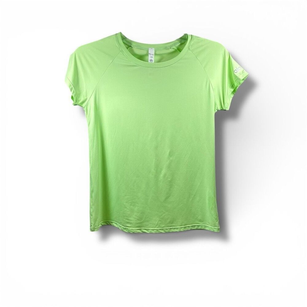 ALO Yoga NWT Pulse Short Sleeve Tee Slouchy Staple in Neon Lime Size Various